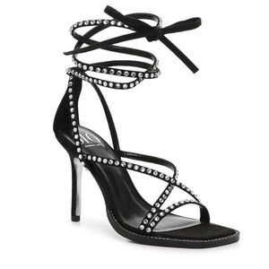 Jennifer Lopez Black Rhinestone Heels